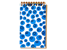 Blueberries, Letterpress Spiral Pocket Notebook