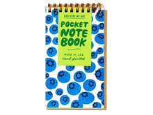 Blueberries, Letterpress Spiral Pocket Notebook