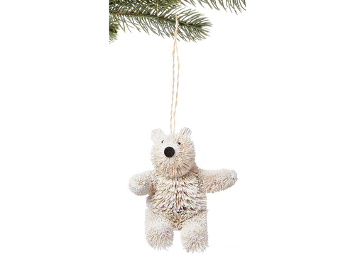 Bottle Brush Polar Bear Ornament