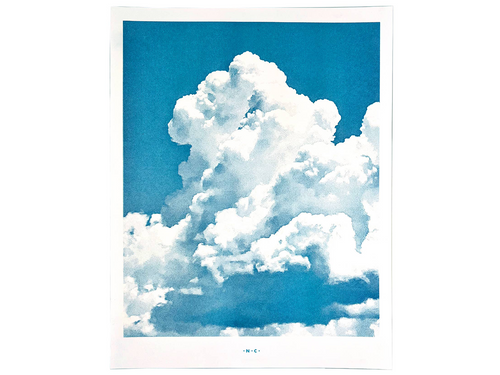 Southwest Cumulus Clouds, Art Risograph Print