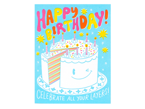 Cake Layers Birthday, Single Card