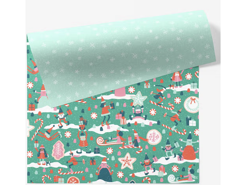 Candy Cane Lane Gift Wrap, Roll of 3 Sheets