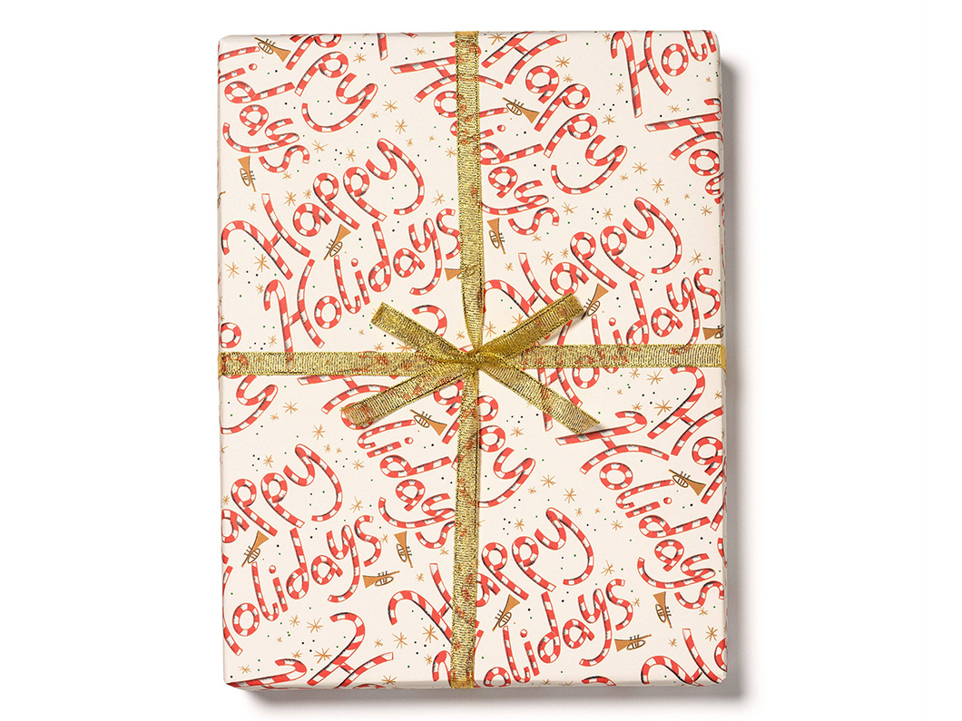 Candy Cane Holidays Wrapping Paper, Set of 3 Sheets