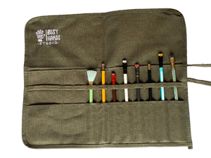 Canvas Paintbrush Roll & Pencil Holder