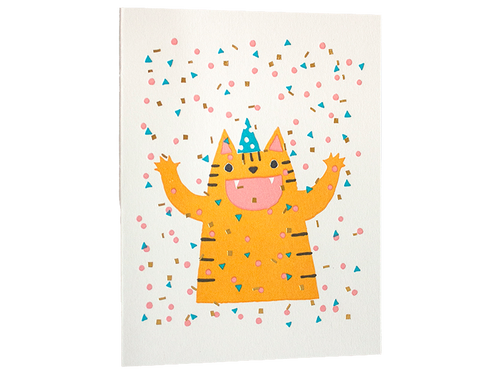 Confetti Cat Party, Single Card