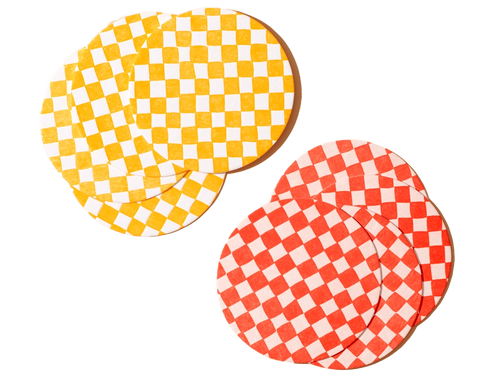 Checkered Letterpress Coaster Set