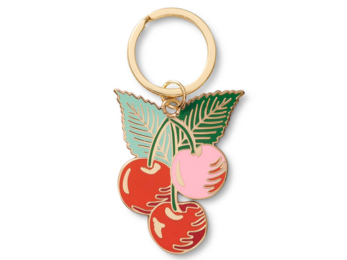 Cherries Enamel Keychain