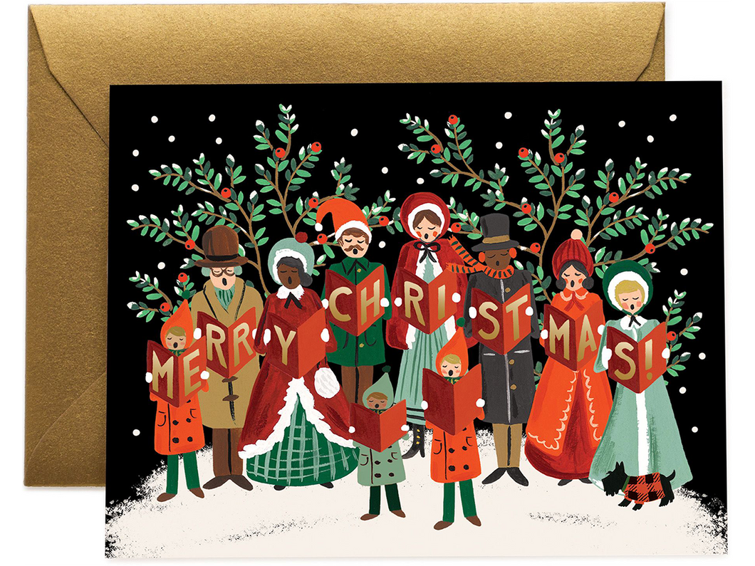 Christmas Carolers Card, Boxed Set of 8