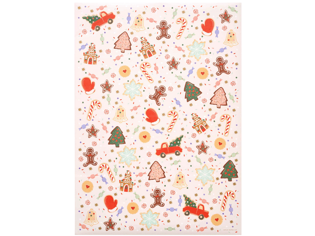 Christmas Cookies Gift Wrap, Set of 3 Sheets