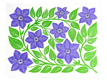 Garden Series: Clematis Risograph Art Print