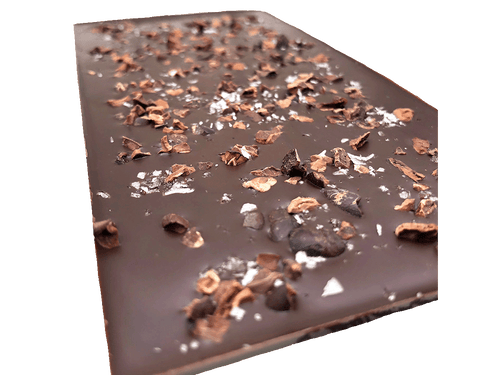 71% Organic Chocolate Bar with Cacao Nibs & Alaskan Sea Salt