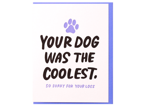 Coolest Dog Sympathy, Single Card