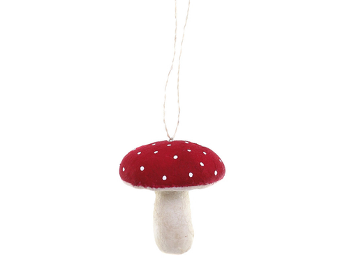 Cotton Mushroom Ornament