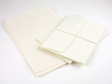 Cream Handmade Paper Tri-Fold Sheets, Set of 6