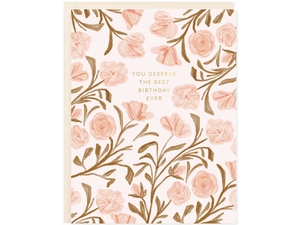Deserve Best Birthday Blooms, Single Card