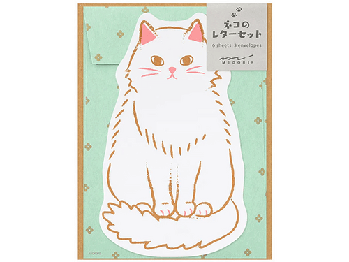 Midori Die-Cut Cat Letter Stationery Set