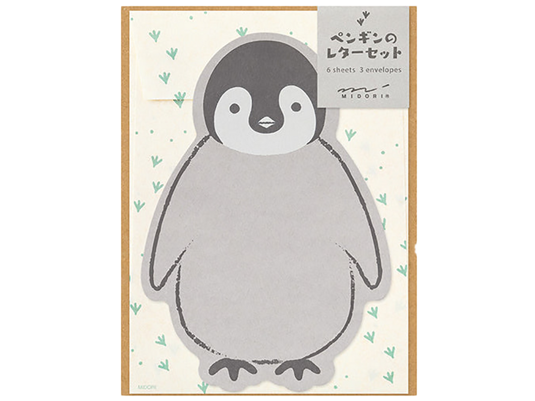 Midori Die-Cut Penguin Letter Stationery Set