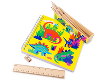 Dino Days Wooden Colored Pencil Box, Set of 12