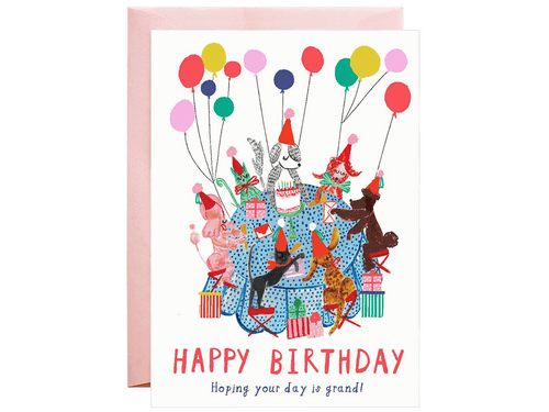 Dog Party Birthday, Single Card