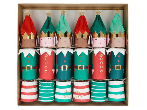 Elf Large Crackers, Set of 6