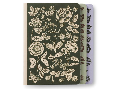 Assorted Set of 3 English Rose Notebooks