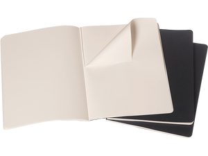 Set of 3 XLarge Cahier Plain Journals, Black