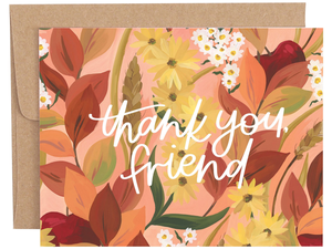 Fall Floral Thank You, Single Card