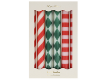 Festive Stripe Table Candles