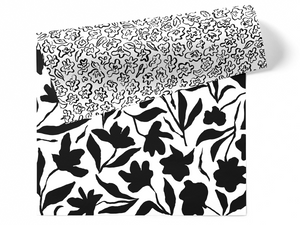 Fleur Black & White Gift Wrap, Single Sheet