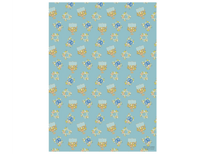 Floral Menorah Hanukkah Wrapping Paper, Set of 3 Sheets