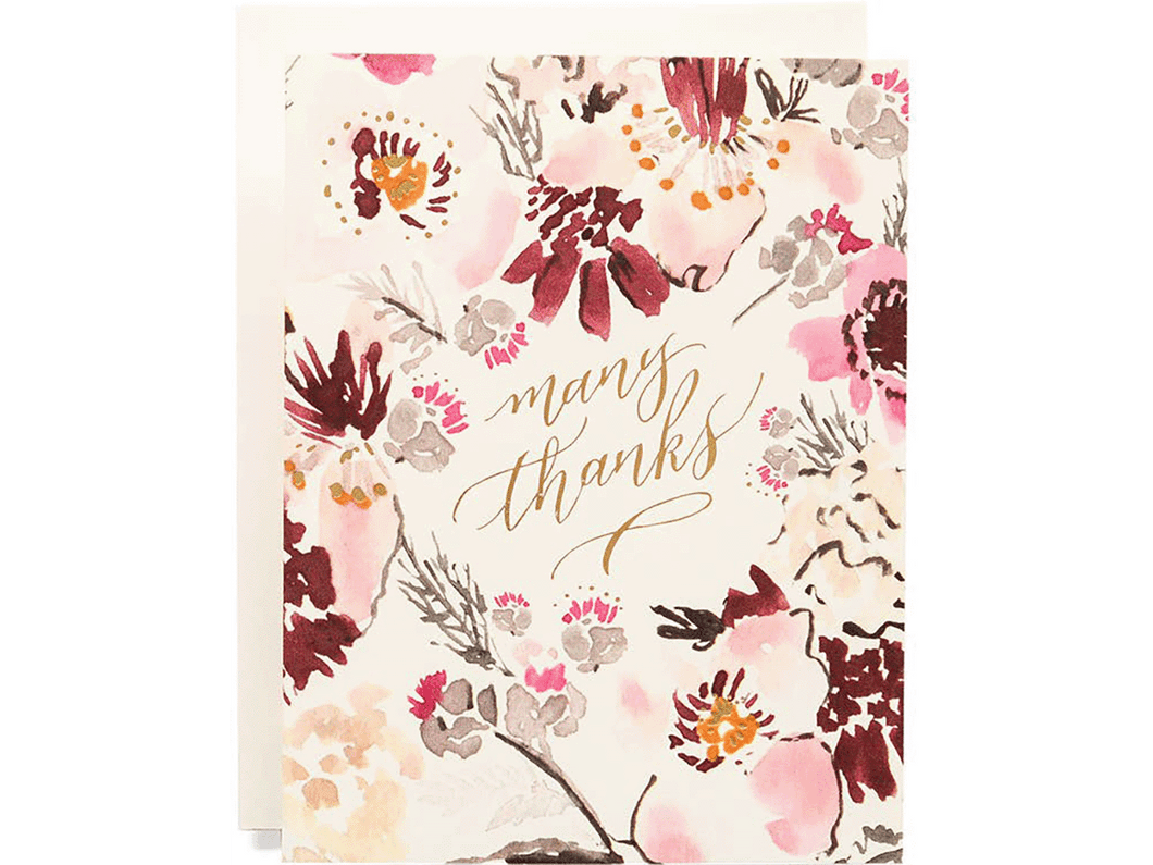 Floral Many Thanks, Single Card