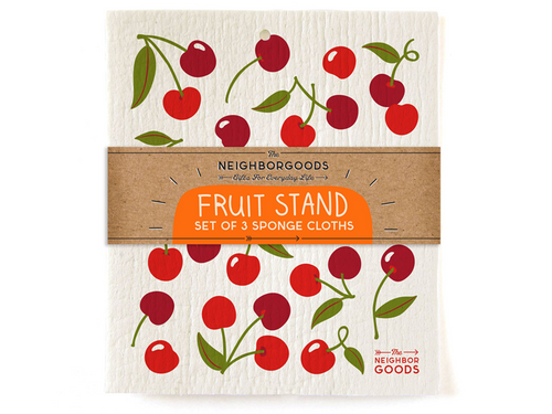 Fruit Stand Sponge Cloth, Set of 3