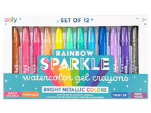 Rainbow Sparkle Watercolor Gel Crayons, Set of 12