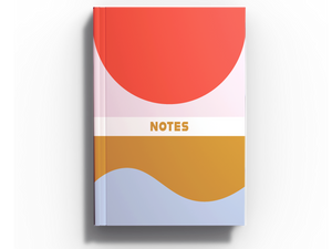 Flat Lay Lined Notebook, Geometric Wave