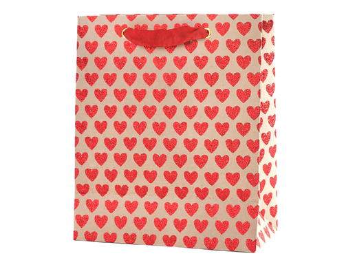 Red Glitter Hearts Medium Bag