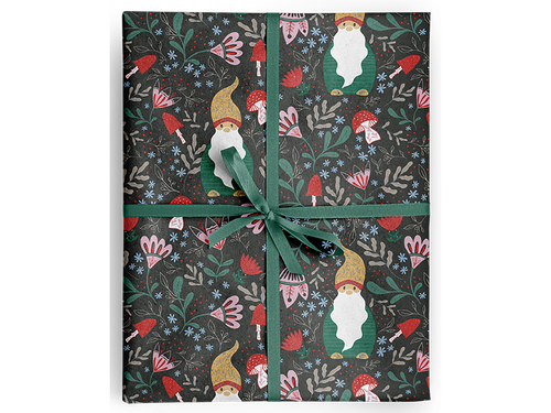 Gnome & Mushroom Wrap, Set of 3 Sheets