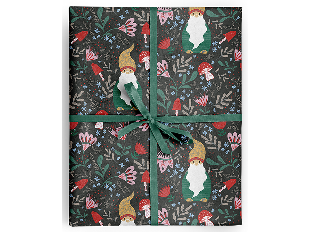 Gnome & Mushroom Wrap, Set of 3 Sheets