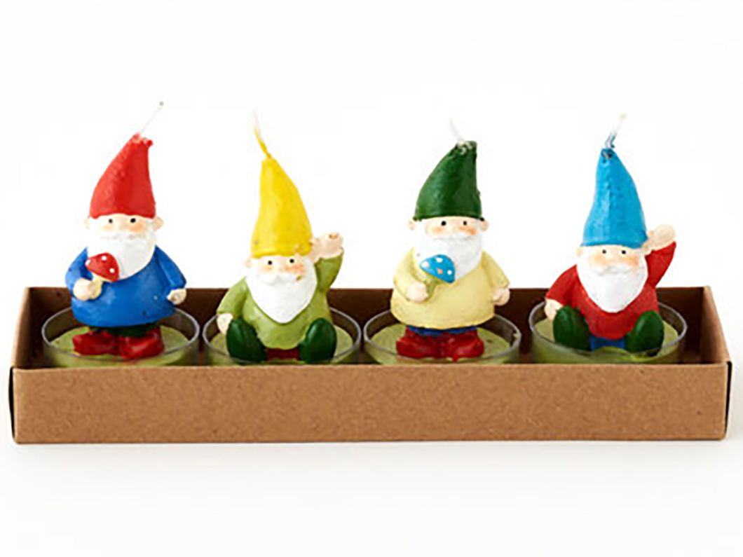 Gnome Tea Light Candles, Set of 4