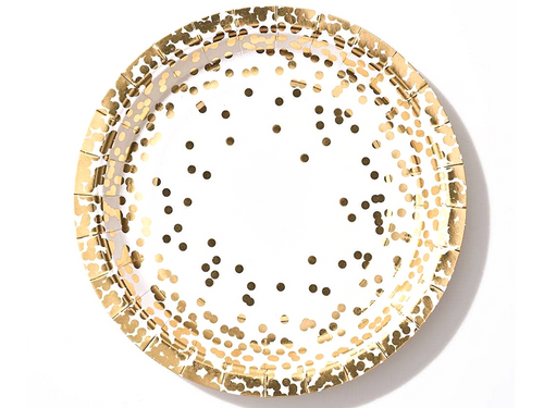 Gold Confetti Small Disposable Plates