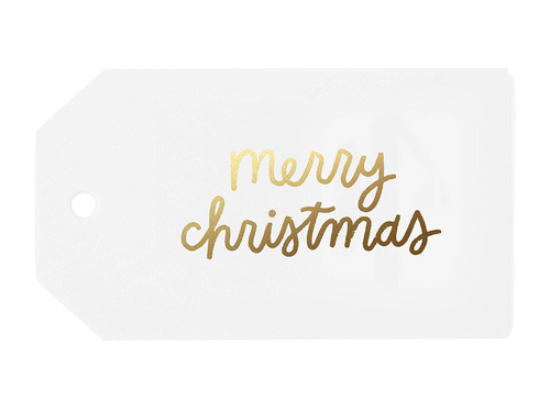 Gold Merry Christmas Tags