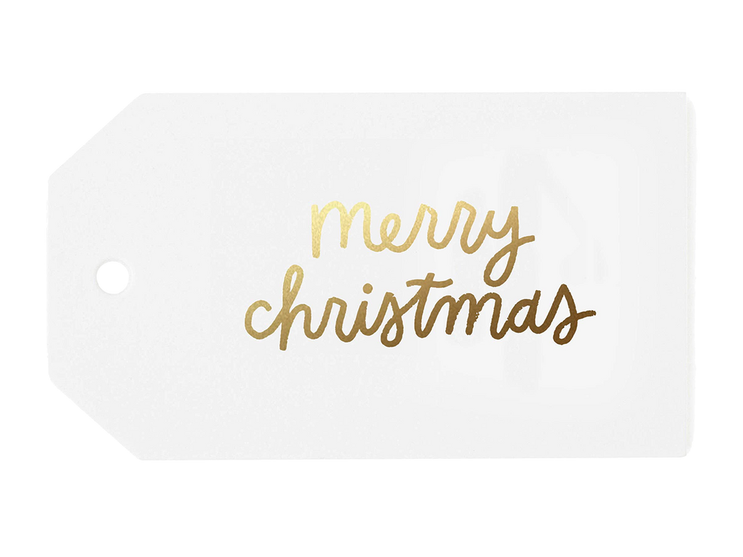 Gold Merry Christmas Tags