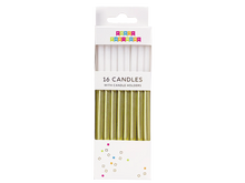 Gold Metallic Dip 16 Candle Set