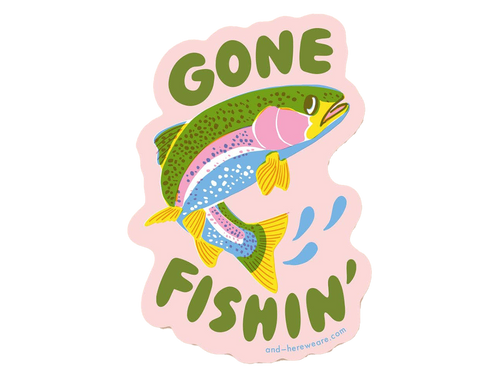Gone Fishin' Vinyl Trout Sticker