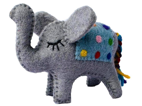 Gray Elephant Felt Ornament