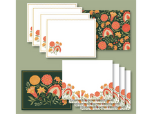 Green Botanical Flat Notes, Boxed Set of 8