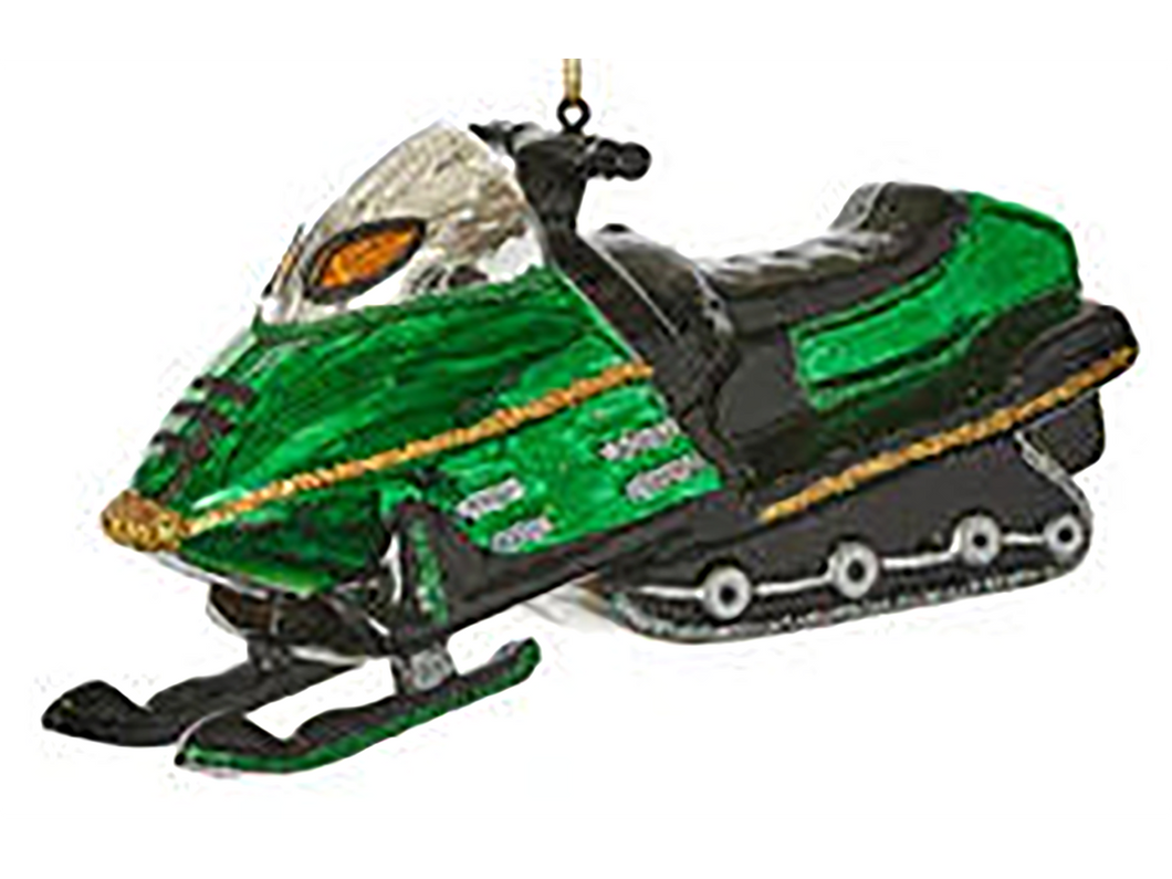 Snowmobile Glass Ornament