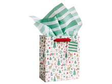 Green and White Stripe Tissue Paper