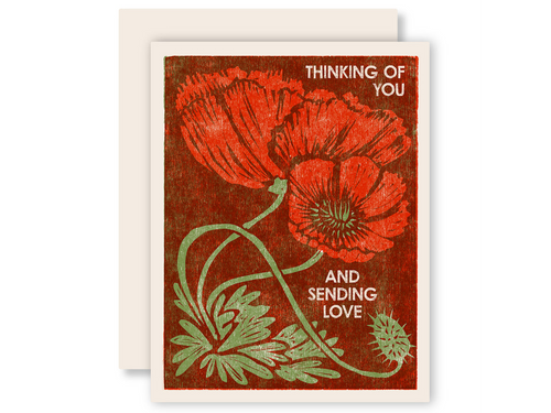 Thinking of You Red Poppies, Single Card