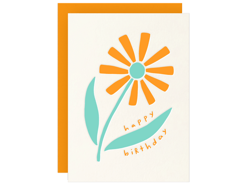 Happy Birthday Flower, Single Card