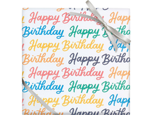 Happy Birthday Script, Continuous Wrapping Paper